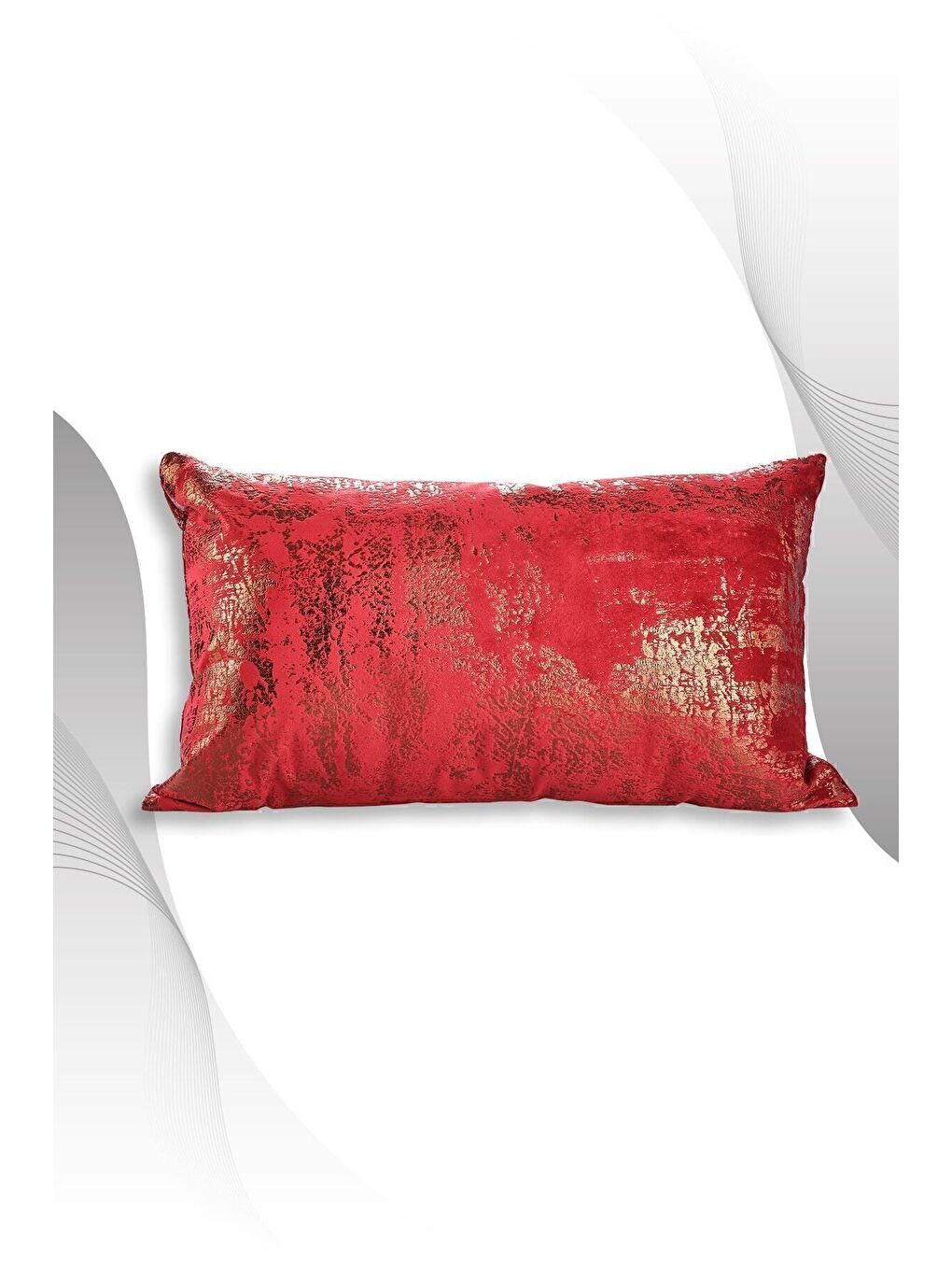 Bordo Bakır Kırlent Kılıfı Dekoratif Desenli Kadife-2