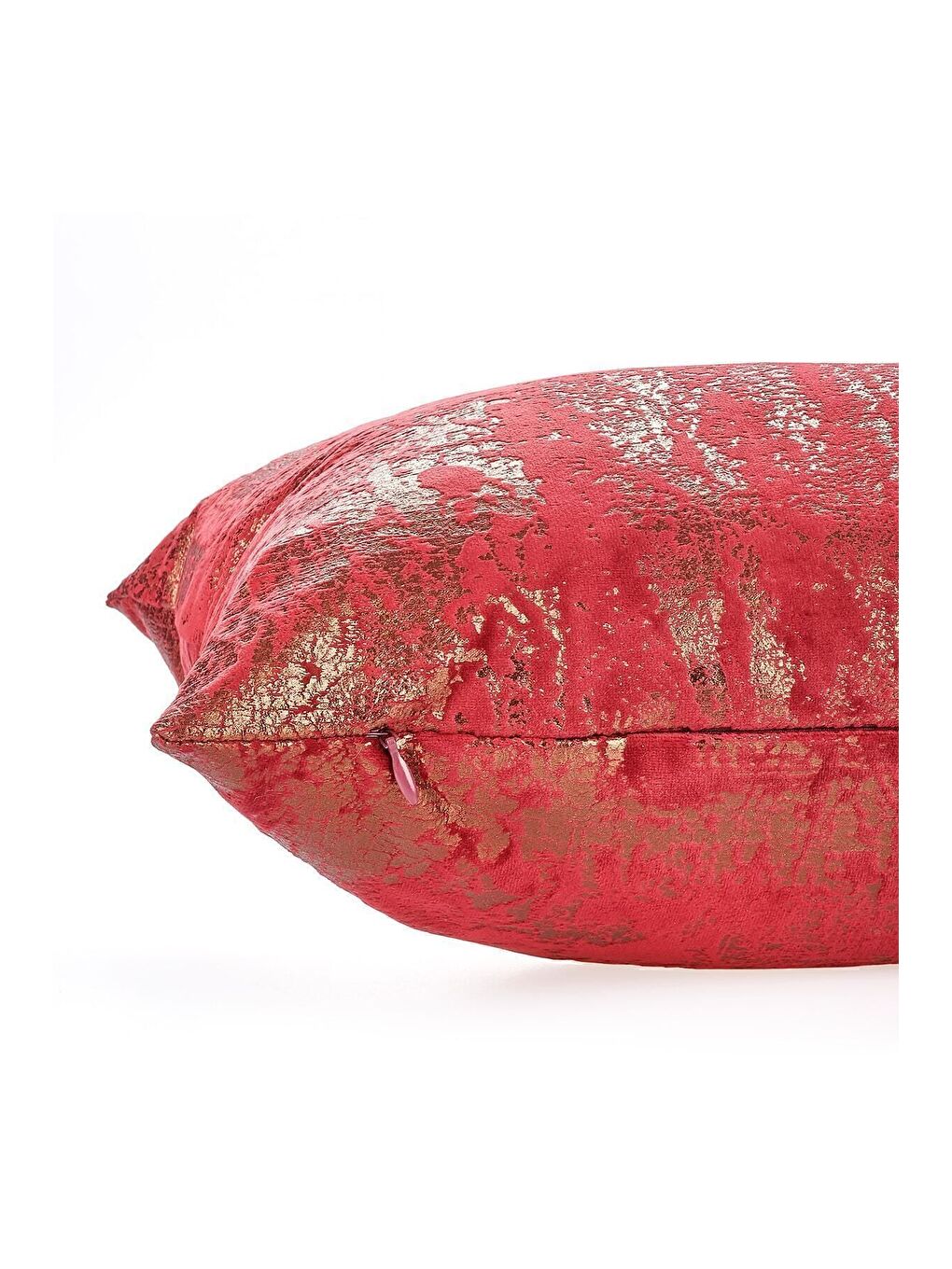 Bordo Bakır Kırlent Kılıfı Dekoratif Desenli Kadife-3