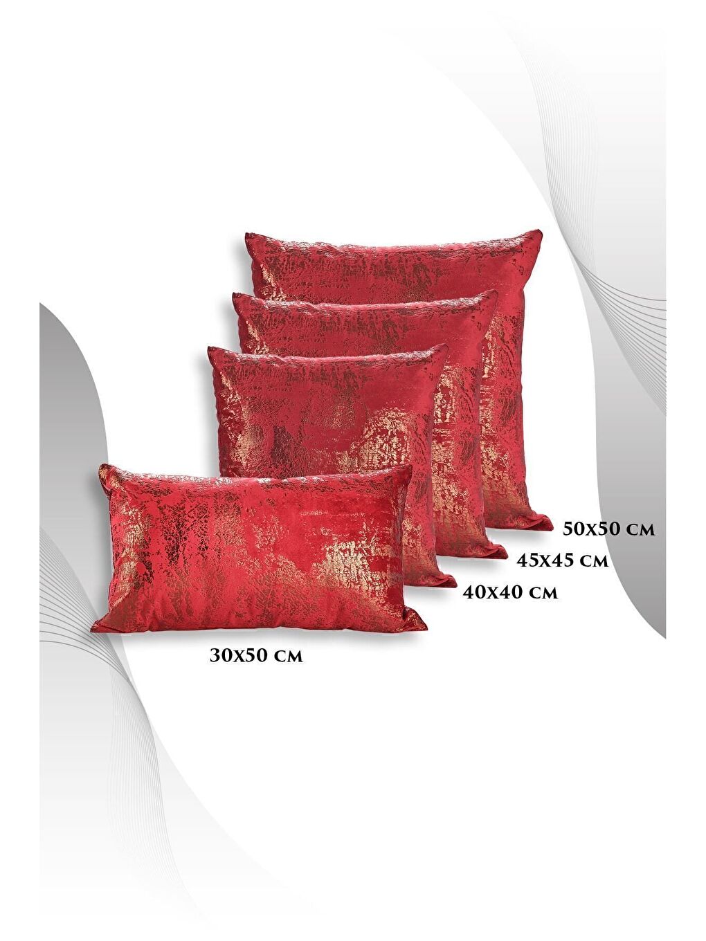 Bordo Bakır Kırlent Kılıfı Dekoratif Desenli Kadife-4