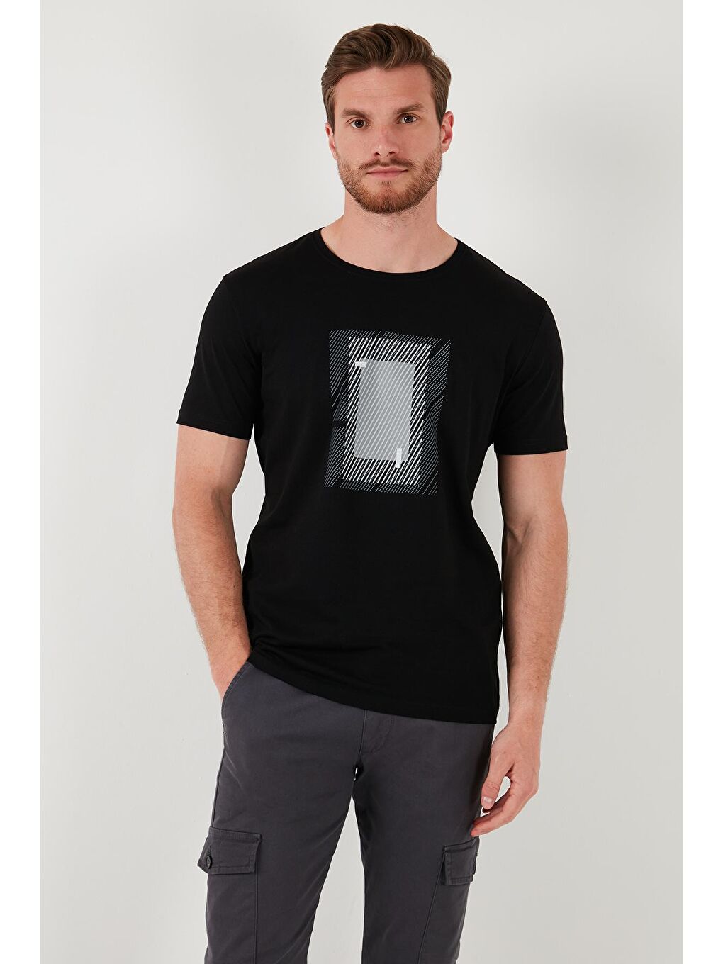 Buratti Siyah Pamuklu Slim Fit Bisiklet Yaka T Shirt 646R7930 - 3