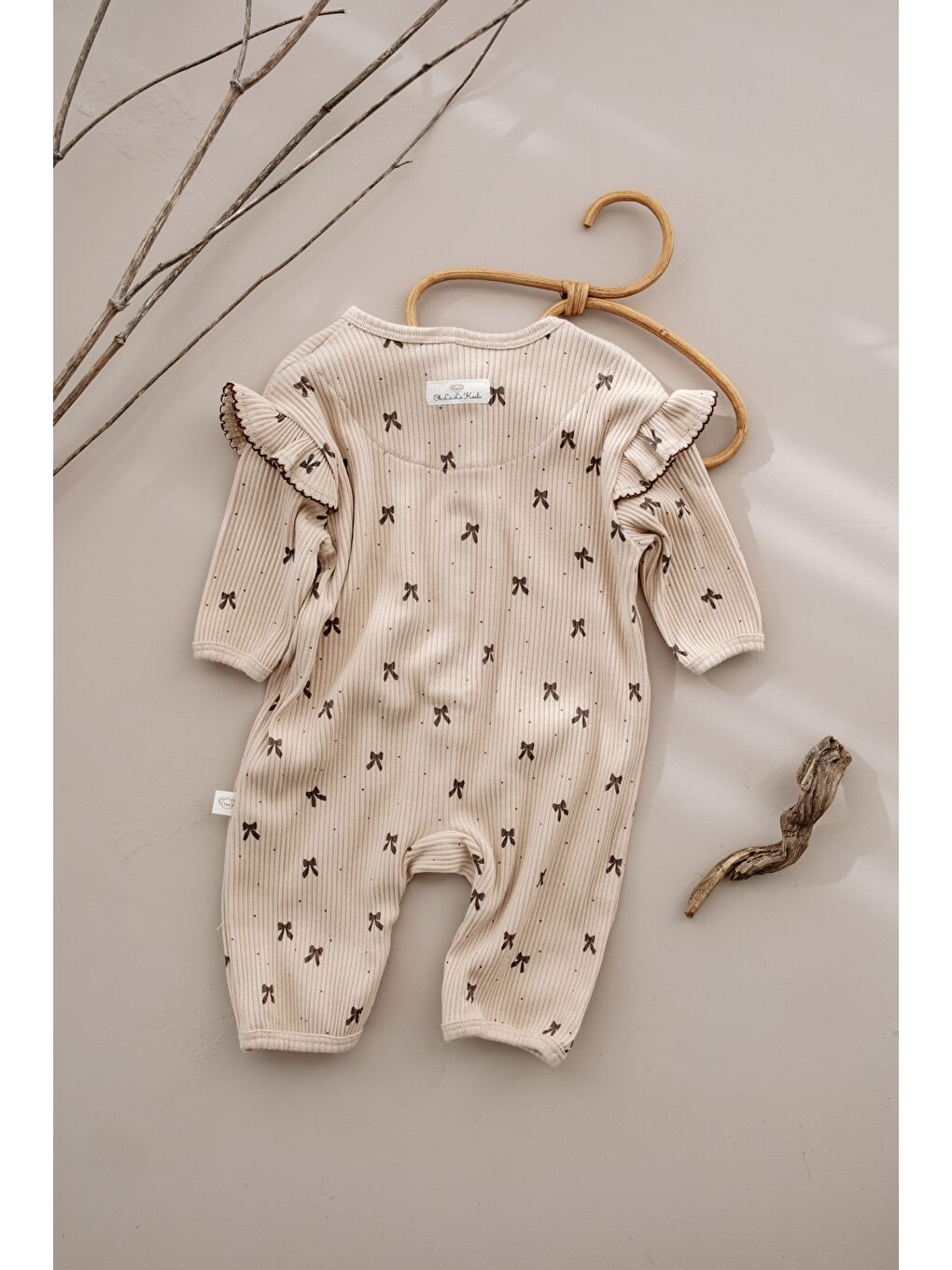 Bej Kurdele Baskılı Fancy Girls Tulum-5