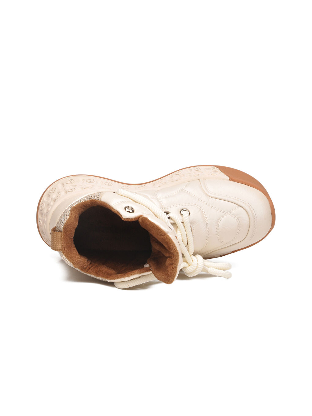 Bej İçi Kürklü Soğuğa Dirençli Kaymaz Bağcıklı Kadın Bot 25K316 Z-3