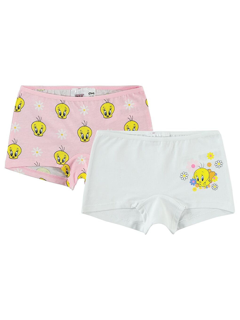 Civil Pembe Tweety Kız Çocuk 2'li Boxer Set 2-10 Yaş Pembe