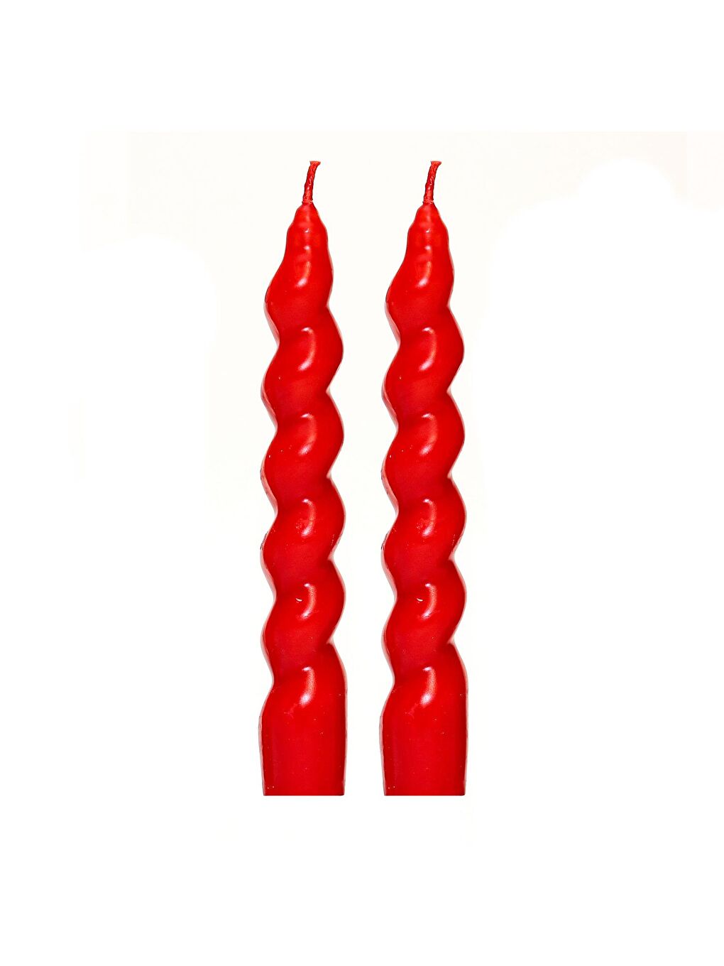 Yılbaşı 2li Twirl Glow Kırmızı Şamdan Mum Seti (18 cm)