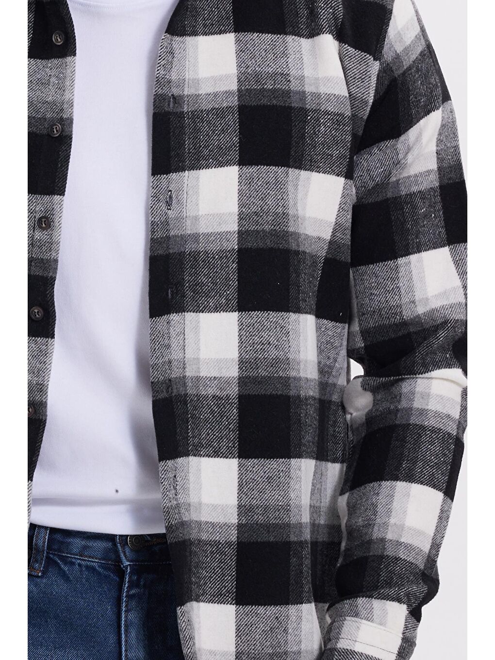 Karışık Erkek Slim Fit Dar Kesim Kareli Kışlık Oduncu Gömlek-3