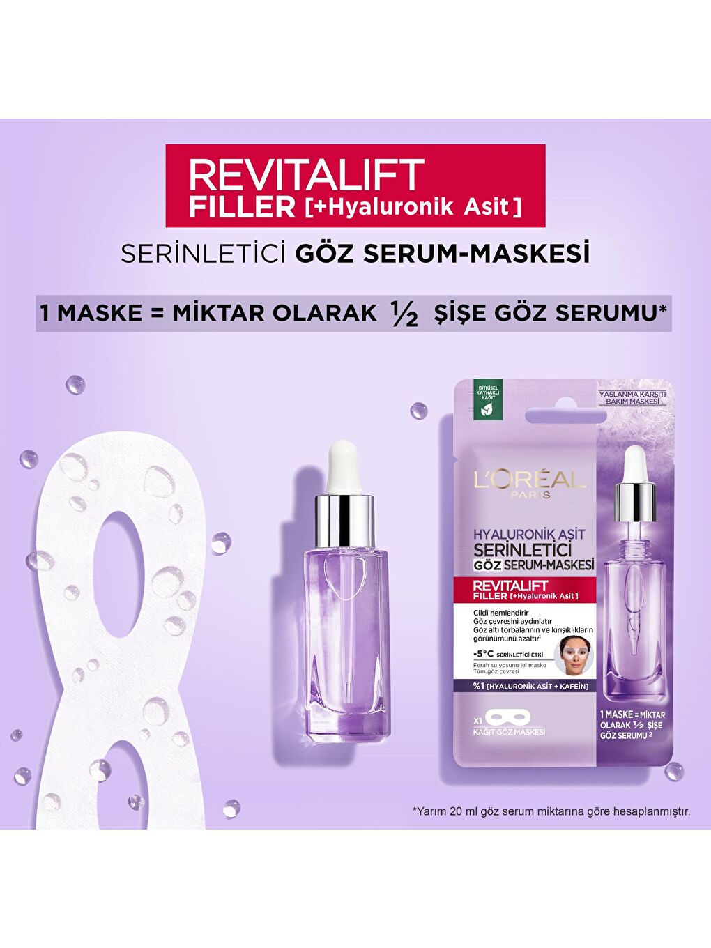 L'Oreal Paris Şeffaf Revitalift Filler Serinletici Göz Serum-Maskesi - 3