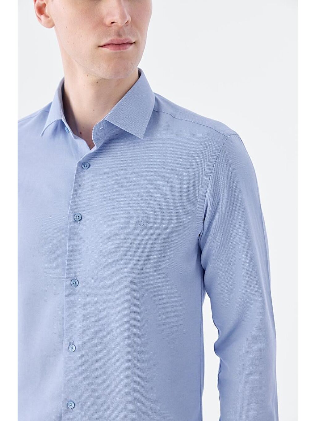 Mavi Comfort Fit Pamuklu Kolay Ütülenebilir Gömlek-2