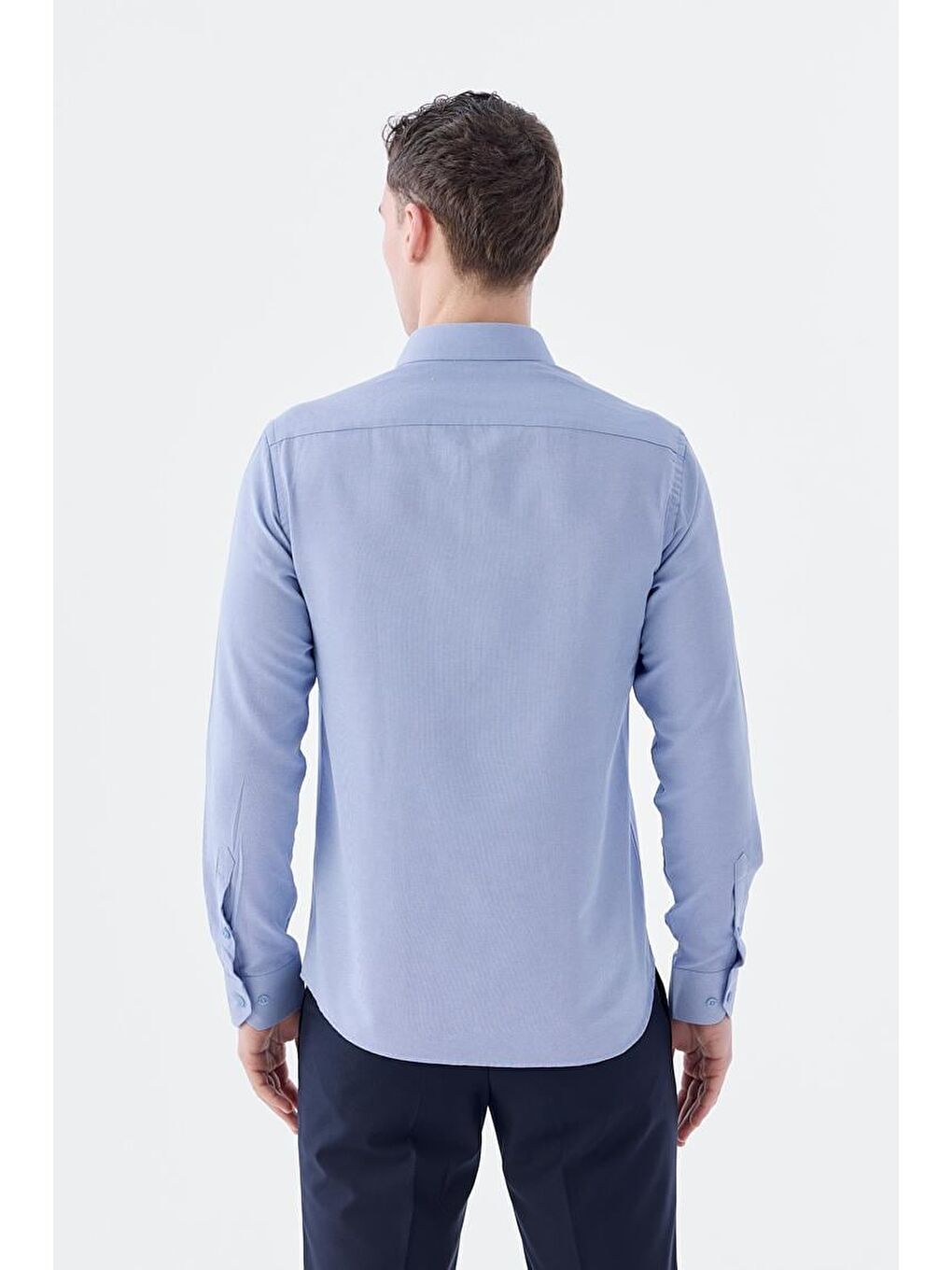 Mavi Comfort Fit Pamuklu Kolay Ütülenebilir Gömlek-3