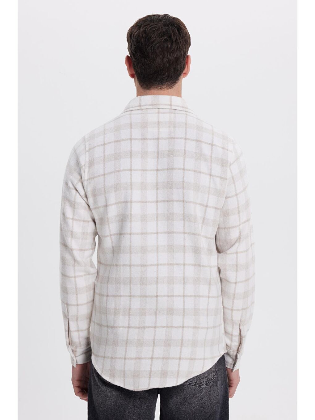 Karışık Erkek Slim Fit Dar Kesim Kareli Tek Cepli Oduncu Gömlek-6