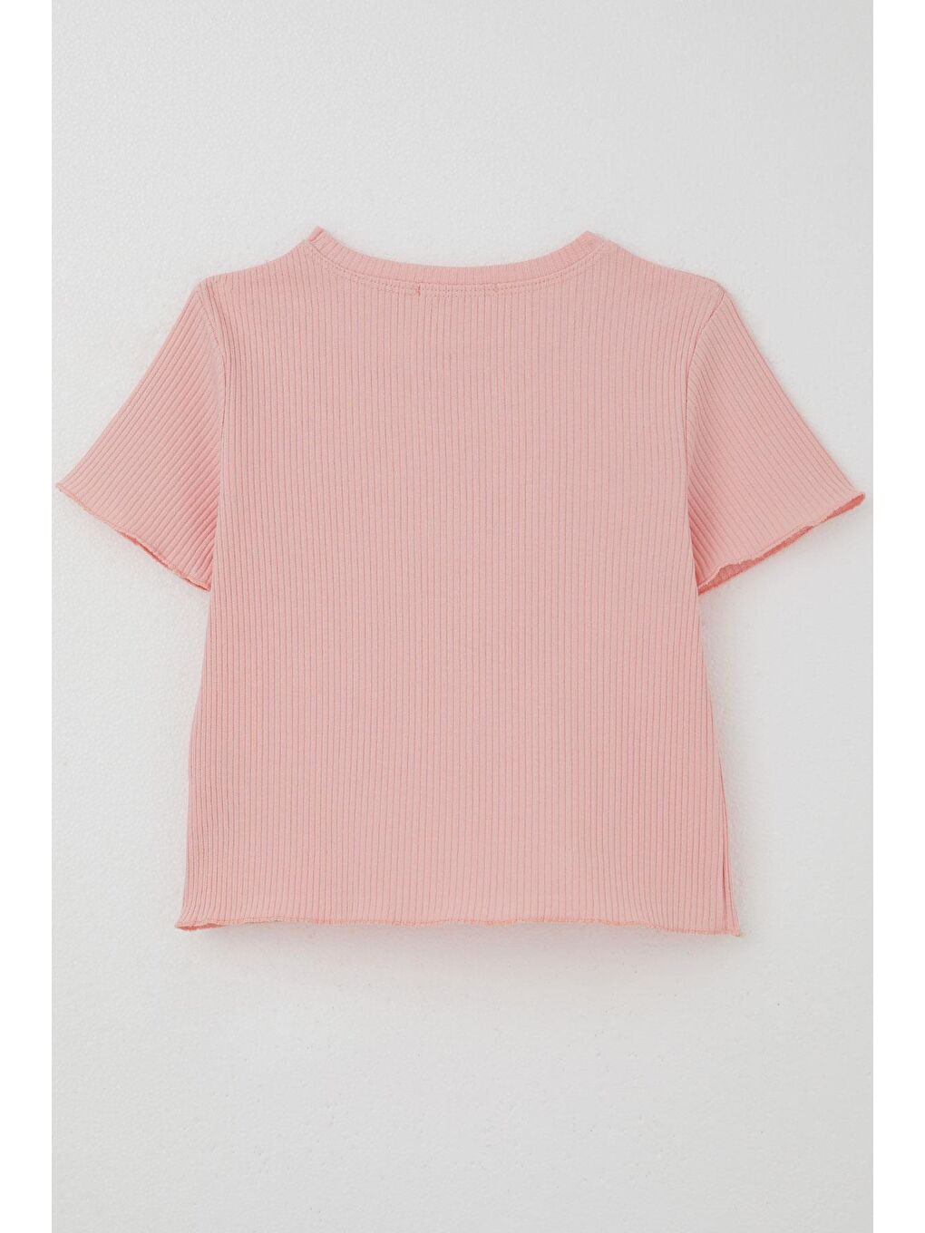 Kız Çocuk Tişört Tül Çiçek Armalı Boncuk Aksesuarlı Kemer Boy Pembe (8-14 Yaş)-1