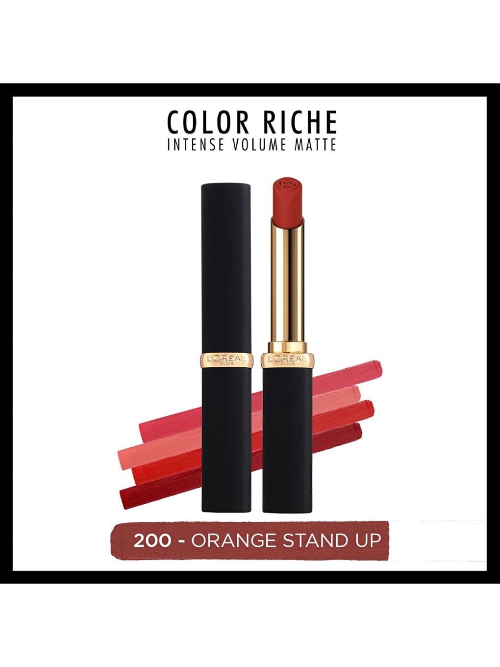 L'Oreal Paris Kırmızı Color Riche Colors of Worth Intense Volume Matte Ruj - 200 Orange Stand Up