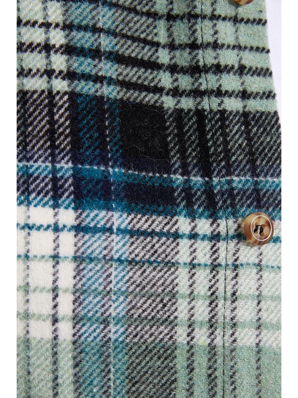 Yeşil Erkek Slim Fit Dar Kesim Kareli Kışlık Oduncu Gömlek-4