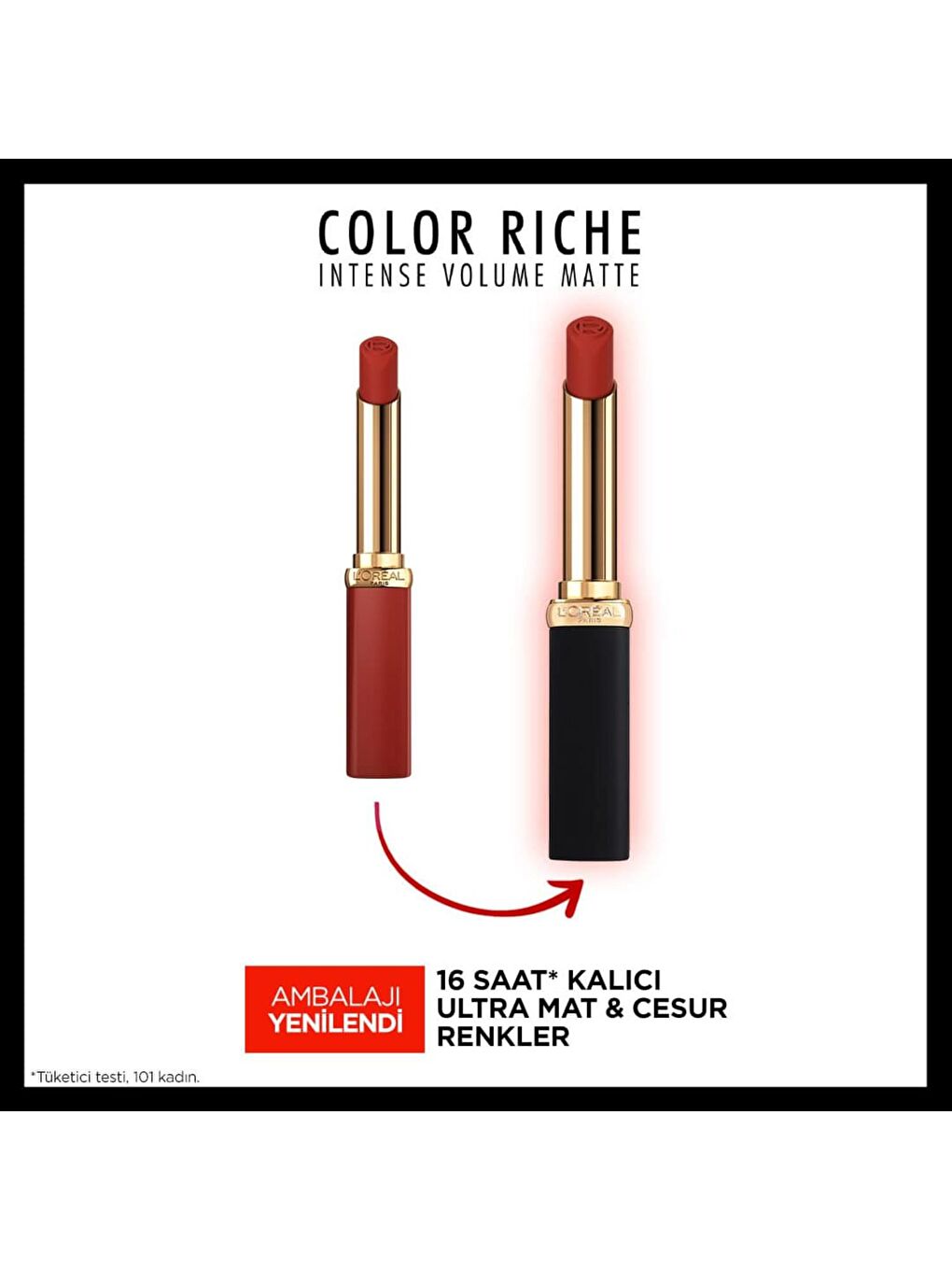 L'Oreal Paris Kırmızı Color Riche Colors of Worth Intense Volume Matte Ruj - 200 Orange Stand Up - 3