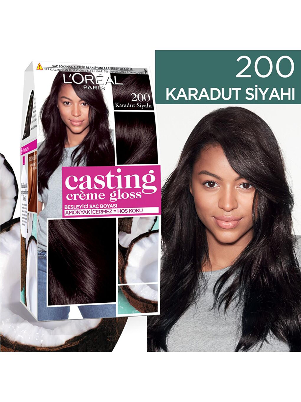 Casting Crème Gloss Saç Boyası - 200 Karadut Siyahı-1