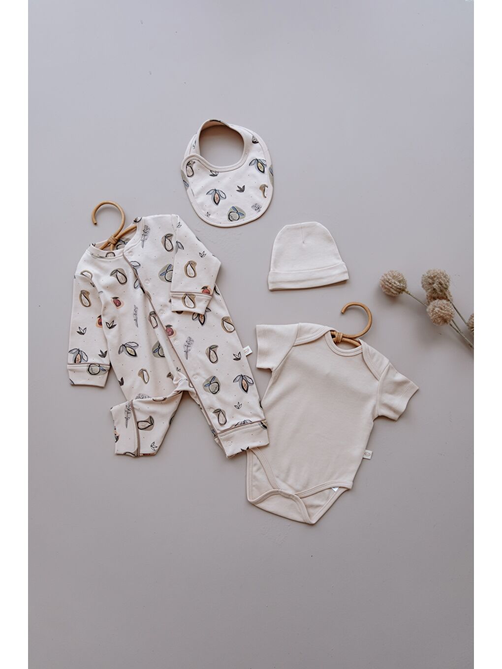 Bej Fruit Serisi 4'lü Yenidoğan Set-4