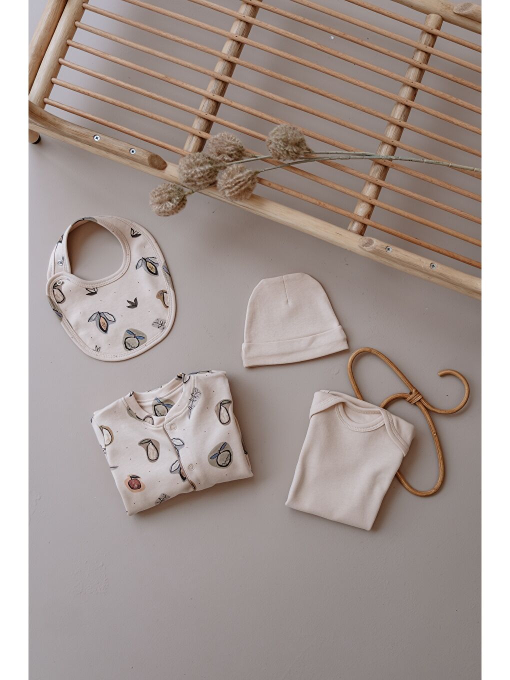 Bej Fruit Serisi 4'lü Yenidoğan Set-5