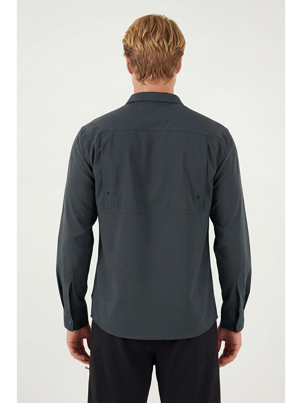 Gri Treaking ve Su İtici Klasik Yaka Uzun Kollu Cepli Gömlek 693821-6