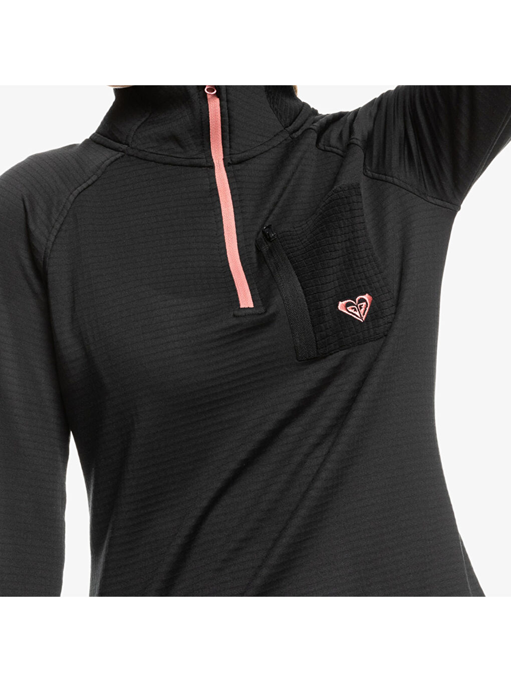 Waves Of Warmth Waffle Layer Kadın Siyah İçlik Üst-1