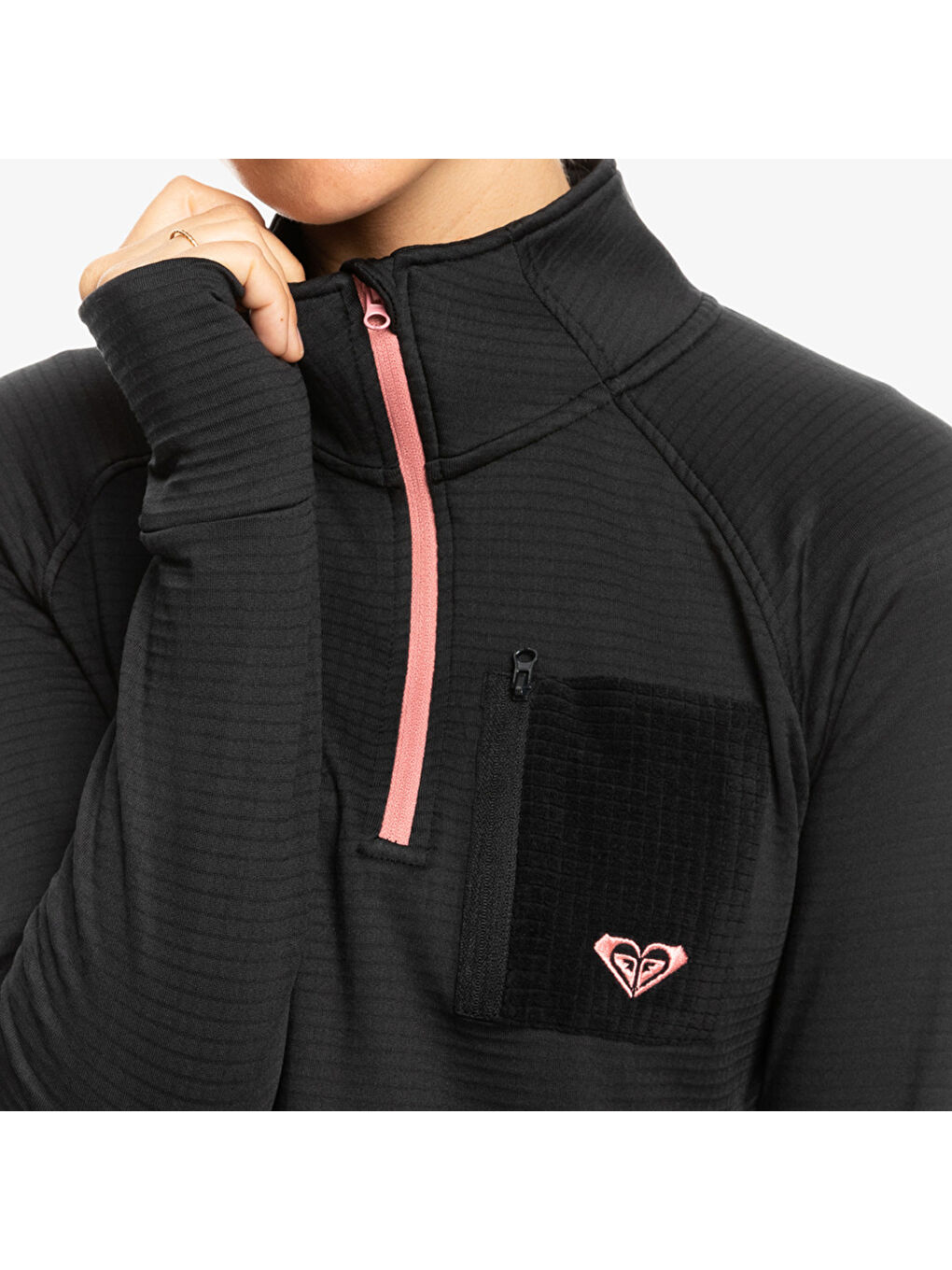 Waves Of Warmth Waffle Layer Kadın Siyah İçlik Üst-3