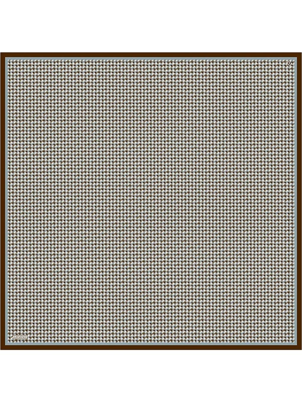 Karışık Geometrik Desenli Saf İpek Twill Eşarp 9417D 81-3