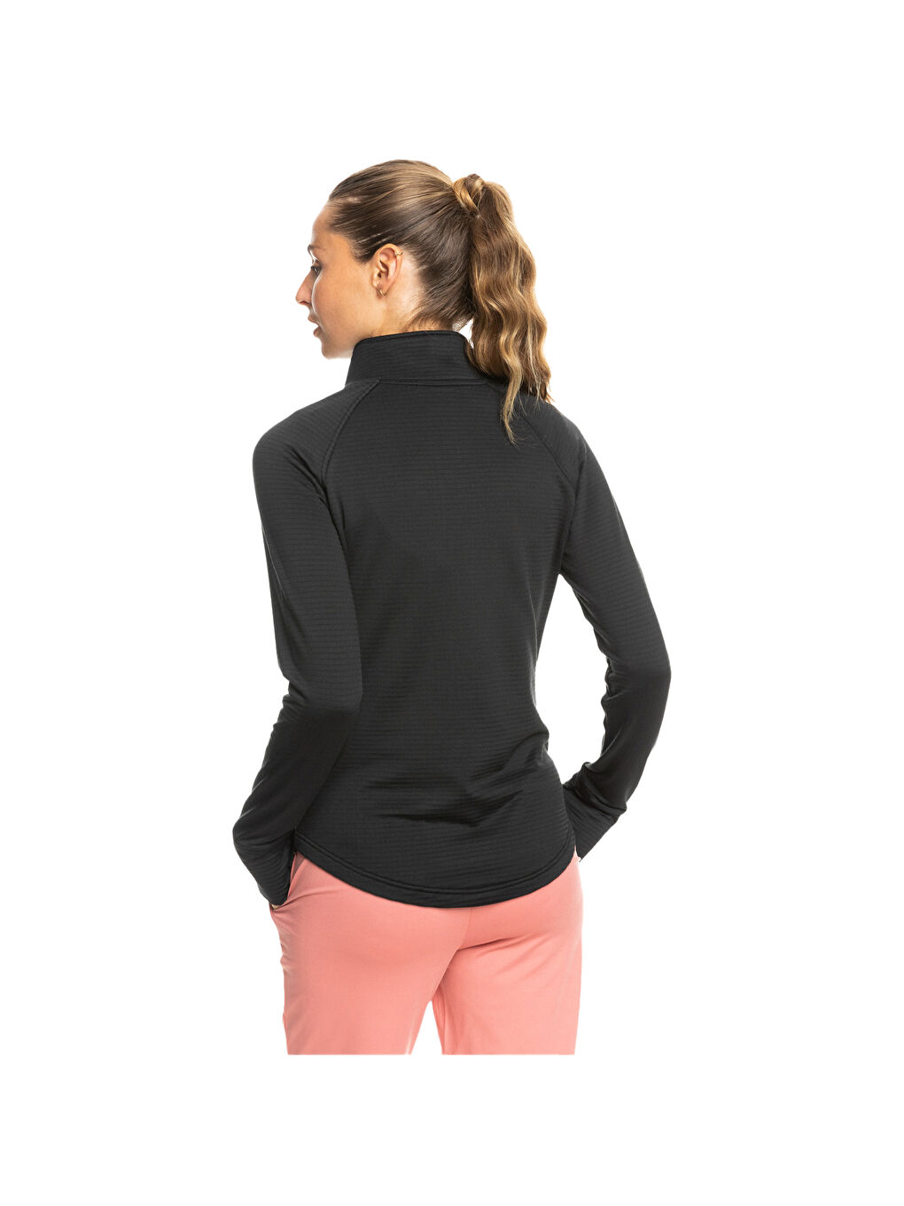 Waves Of Warmth Waffle Layer Kadın Siyah İçlik Üst-7