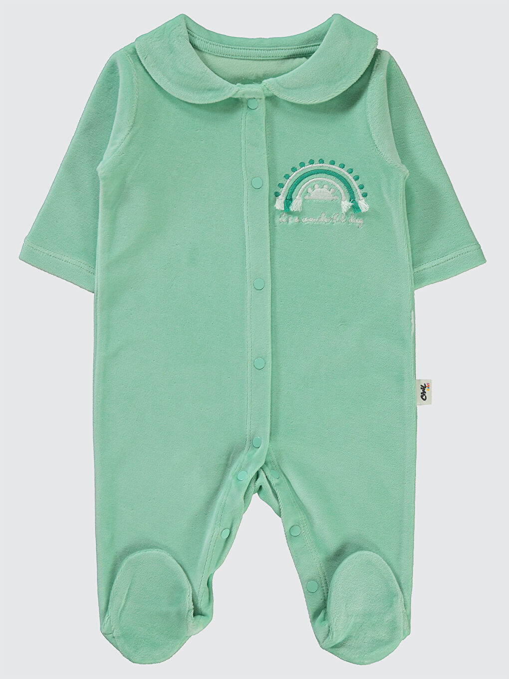 Civil Yeşil Baby Kız Bebek Patikli Tulum 1-6 Ay Mint