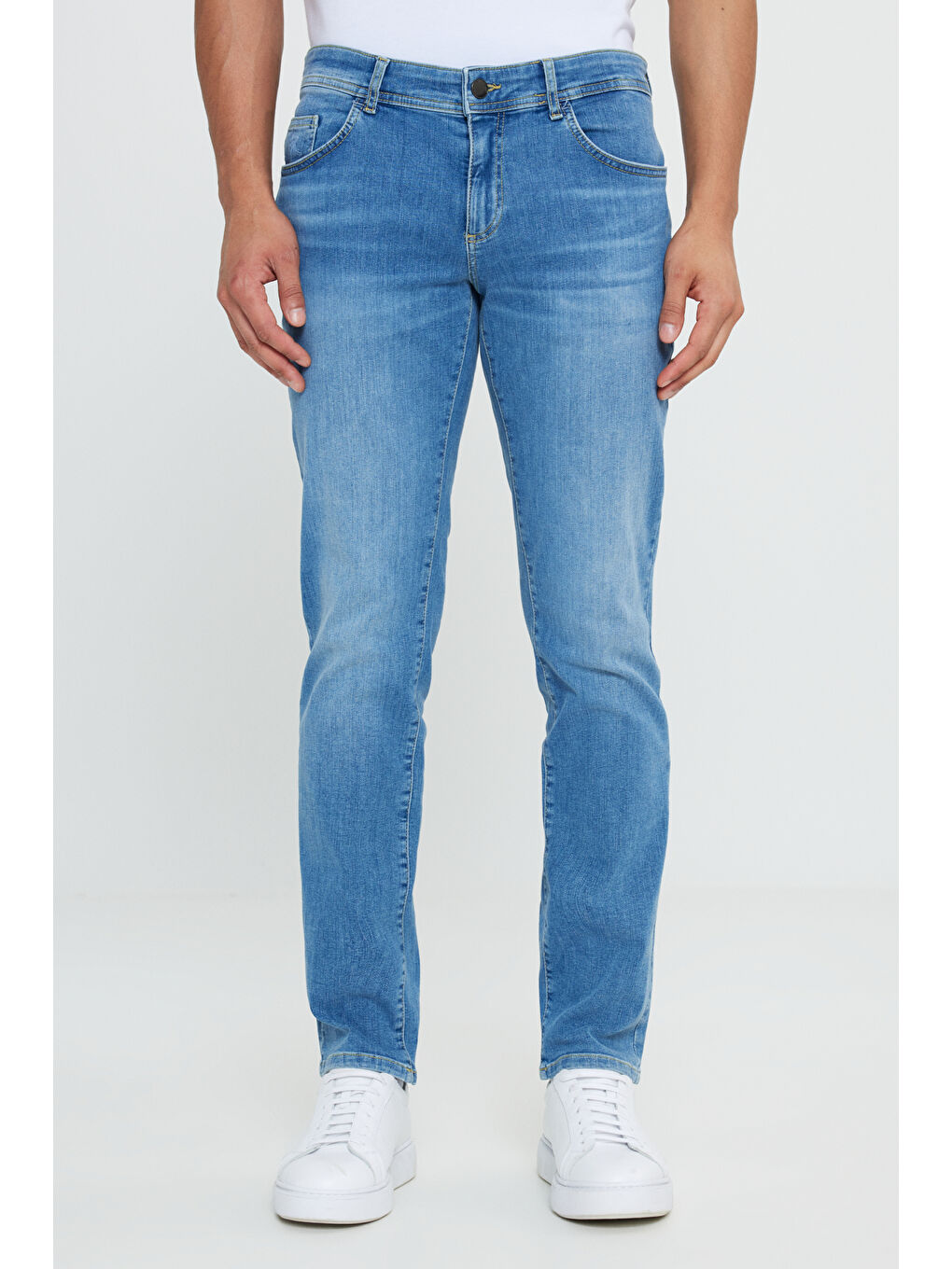 Erkek Mavi Slim Fit Dar Kesim Magic 5 Cep Esnek Denim Jean  Pantolon