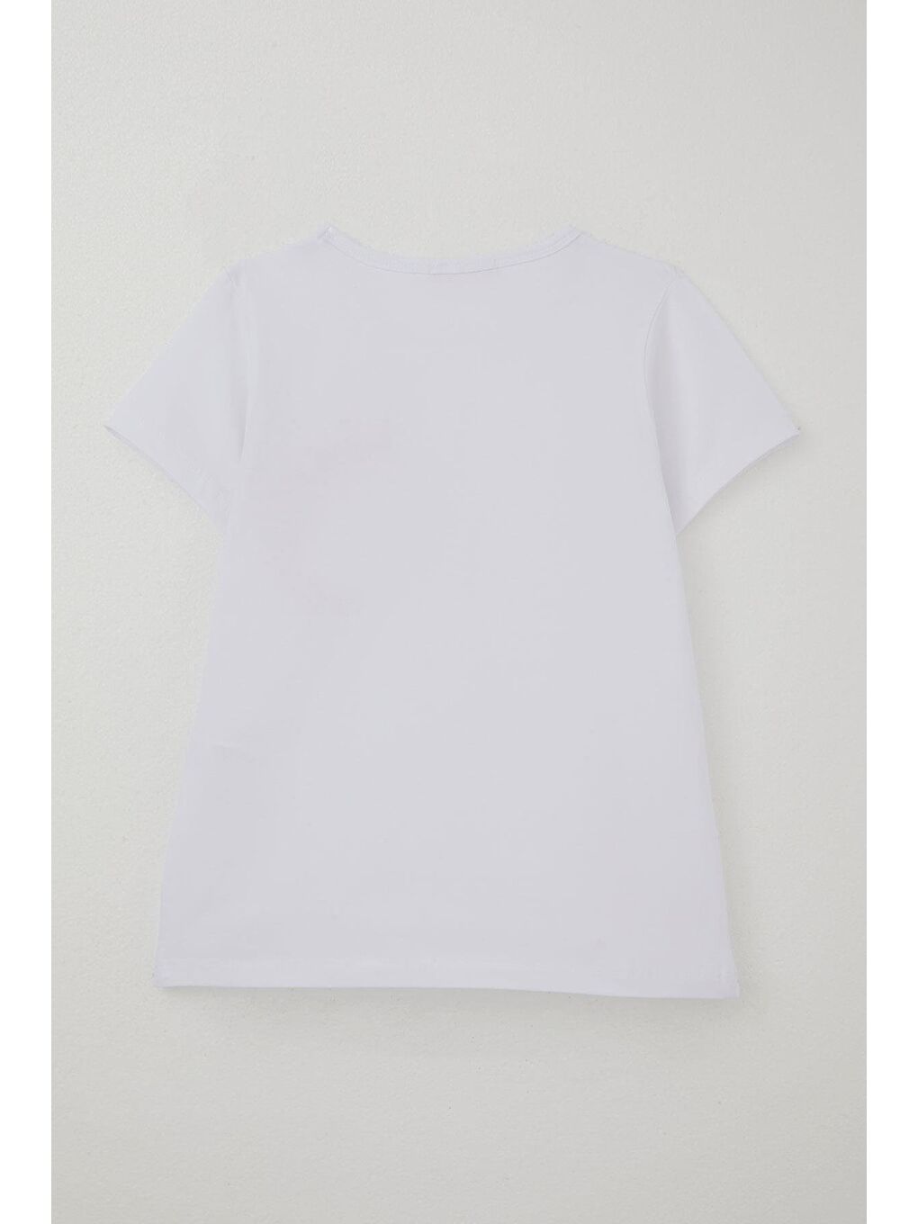 Kız Çocuk Tişört Tül Çiçek Aksesuarlı Beyaz (5-10 Yaş)-2