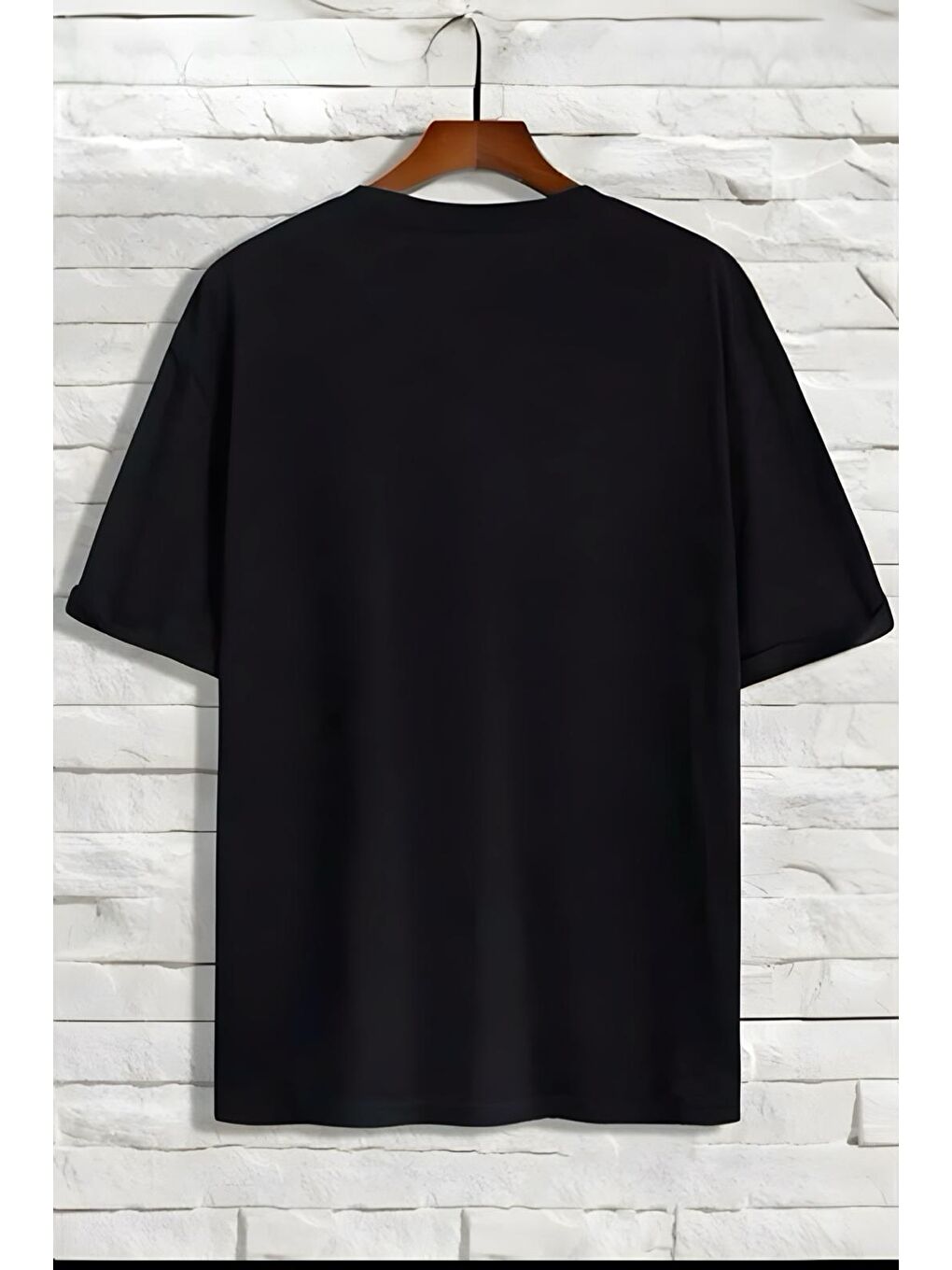 Siyah 90'S Baby Ön Baskılı Bisiklet Yaka Kadın Oversize Tshirt-2