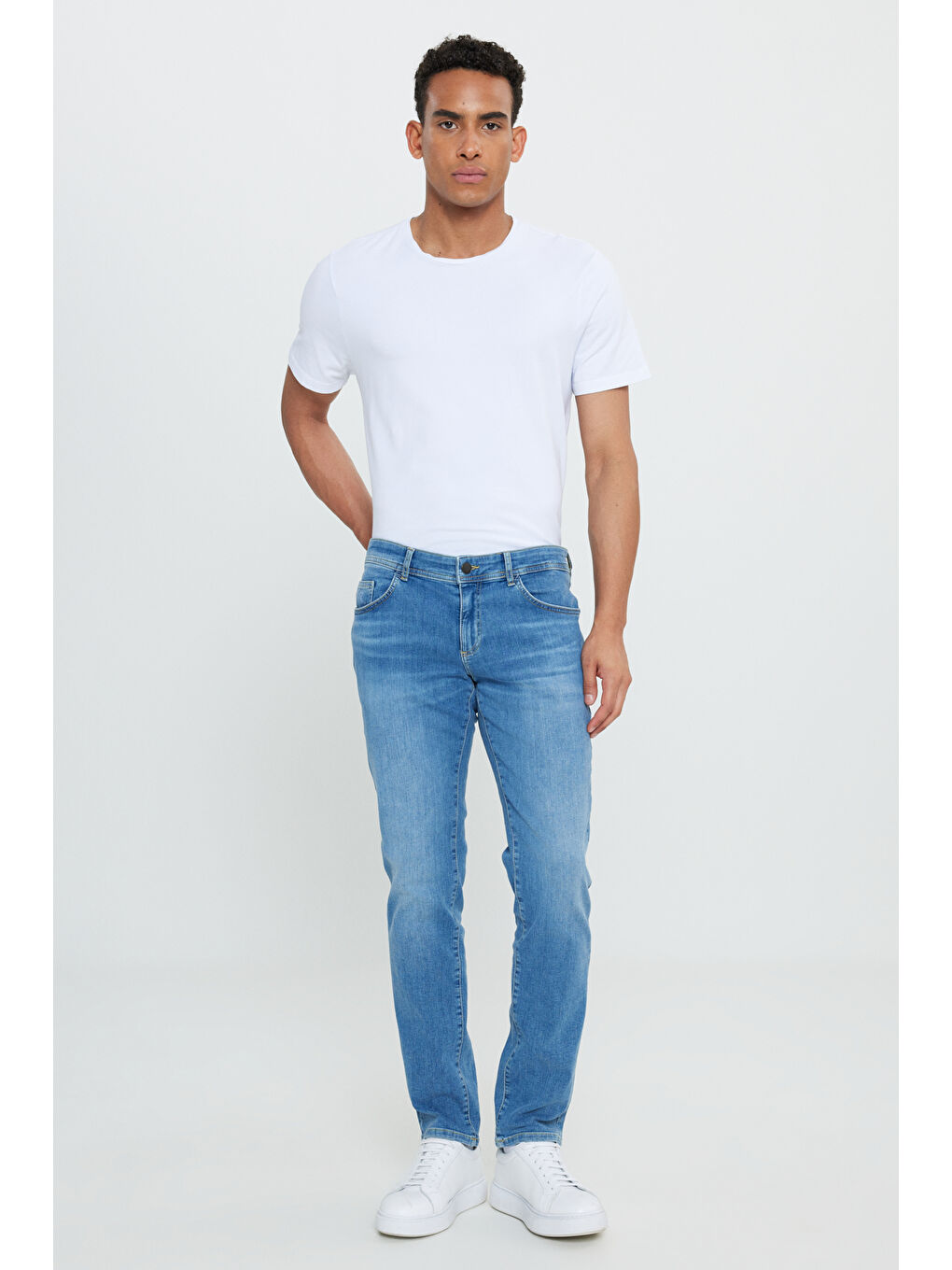 Erkek Mavi Slim Fit Dar Kesim Magic 5 Cep Esnek Denim Jean  Pantolon-1