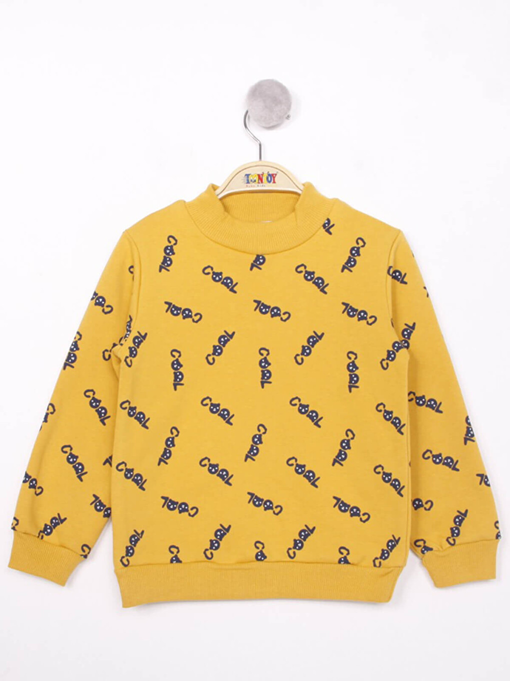 Sarı Erkek Çocuk Komple Baskılı İçi Pamuklu Sweatshirt