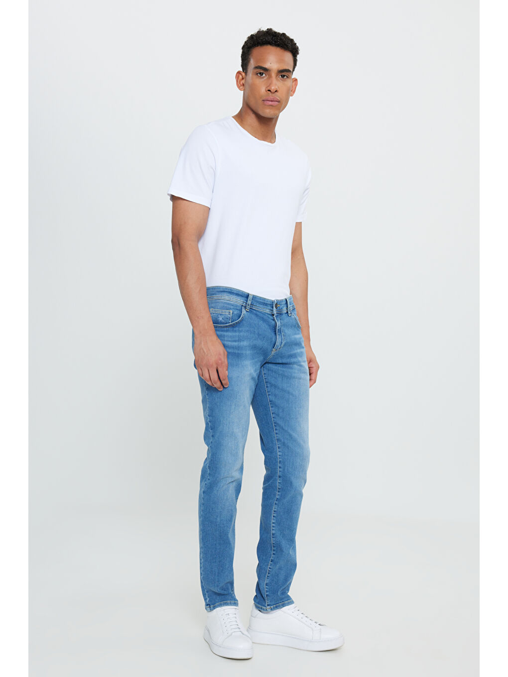 Erkek Mavi Slim Fit Dar Kesim Magic 5 Cep Esnek Denim Jean  Pantolon-2