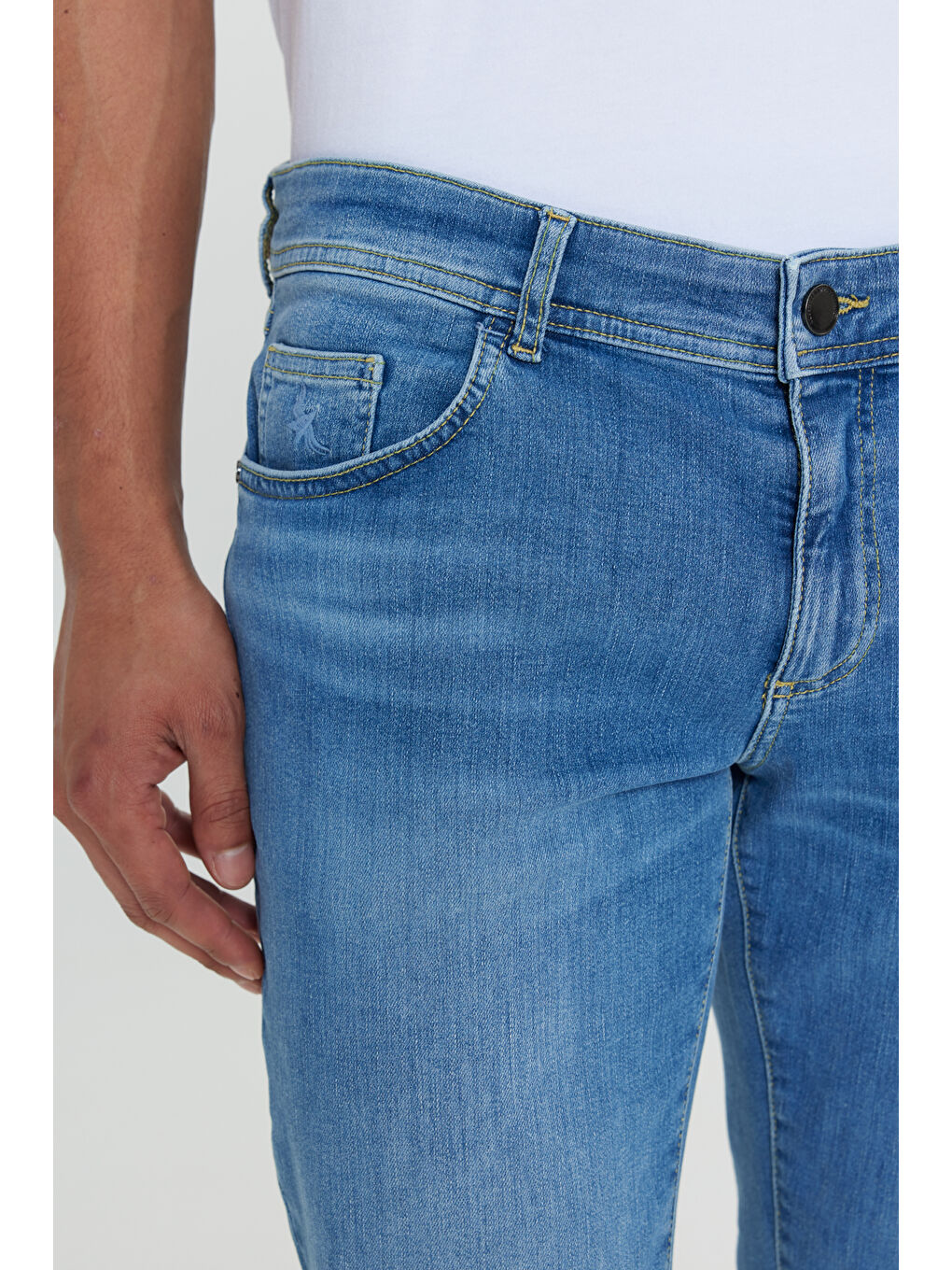 Erkek Mavi Slim Fit Dar Kesim Magic 5 Cep Esnek Denim Jean  Pantolon-3