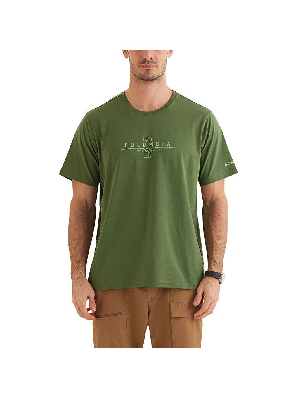 Columbia Yeşil CSC Nature Rules Erkek Comfort Kısa Kollu T-shirt CS0357_352