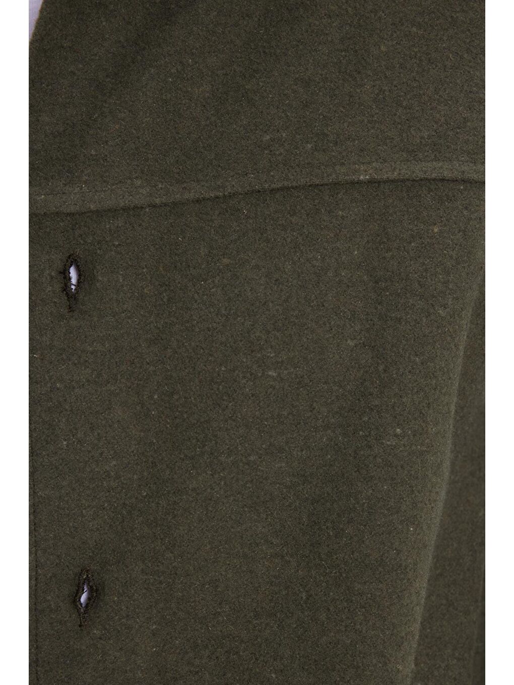 Erkek Relax Fit Rahat Kesim Yandan Flota Cep Oduncu Haki Kaşe Ceket Gömlek-6