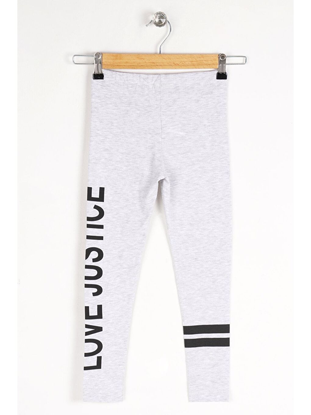 Beyaz Baskılı Dar Paça Karmelanj Renk Kız Çocuk Tayt-1