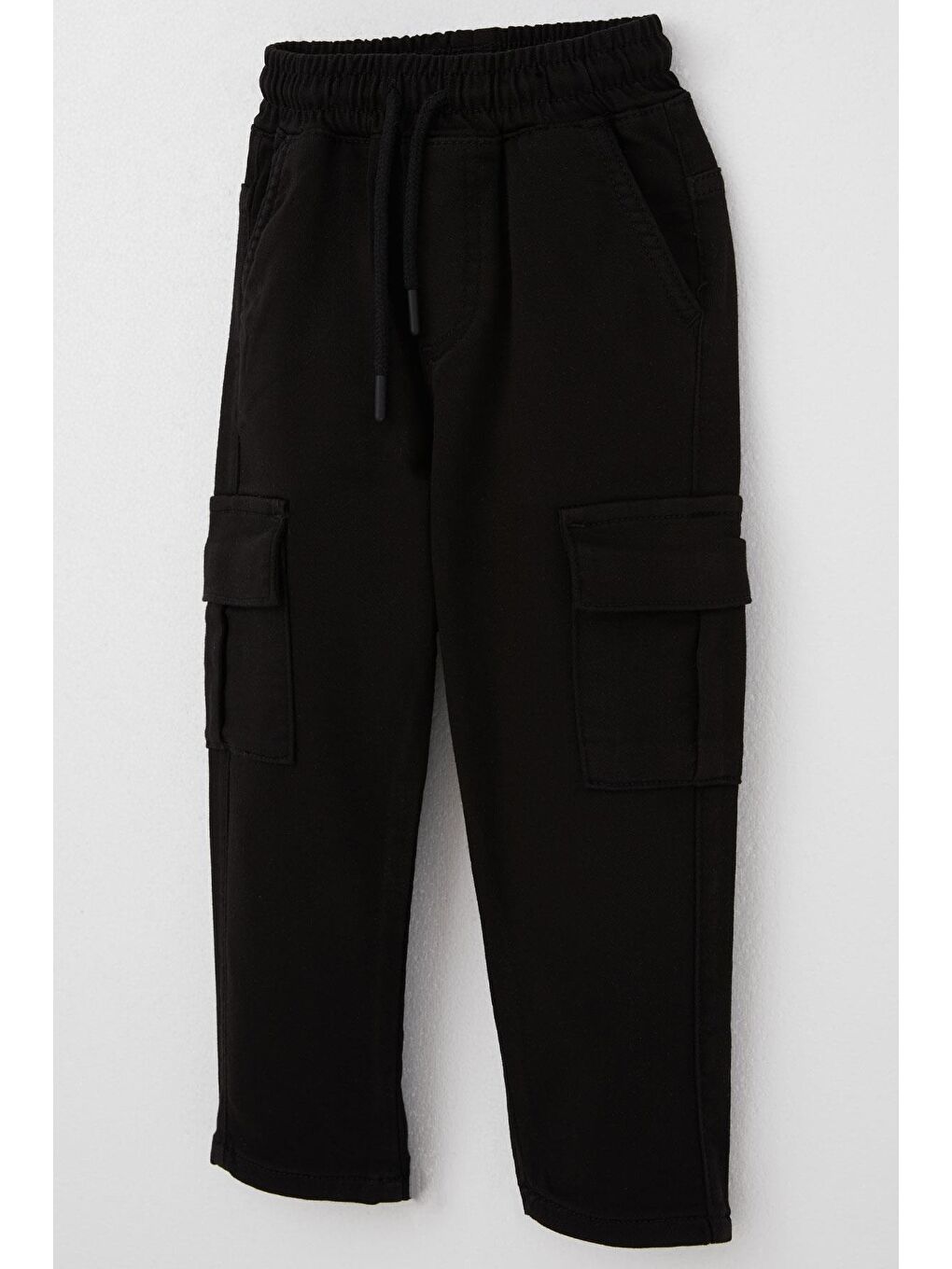 Erkek Çocuk Pantolon Kargo Cepli Beli Lastikli Siyah (1.5-5 Yaş)-2