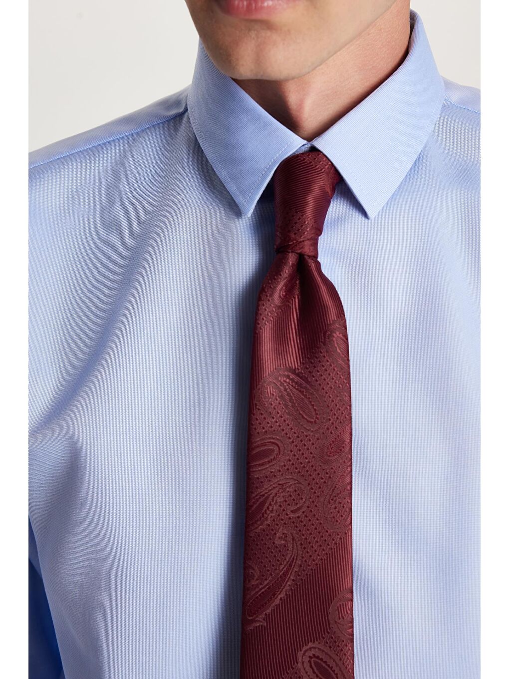 Slim Fit Mavi Non-Iron %100 Pamuk Doğa Dostu Ekoteks Belgeli Ütü Gerektirmez Gömlek-2