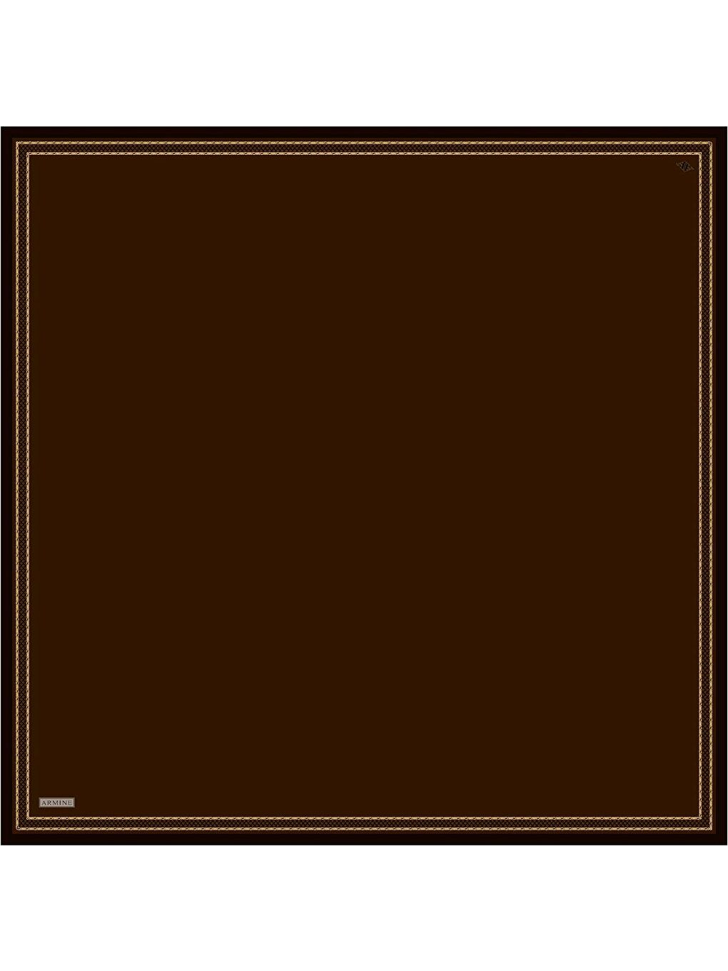 Kahverengi Su Yolu Desenli Saf İpek Twill Eşarp 9444D 52