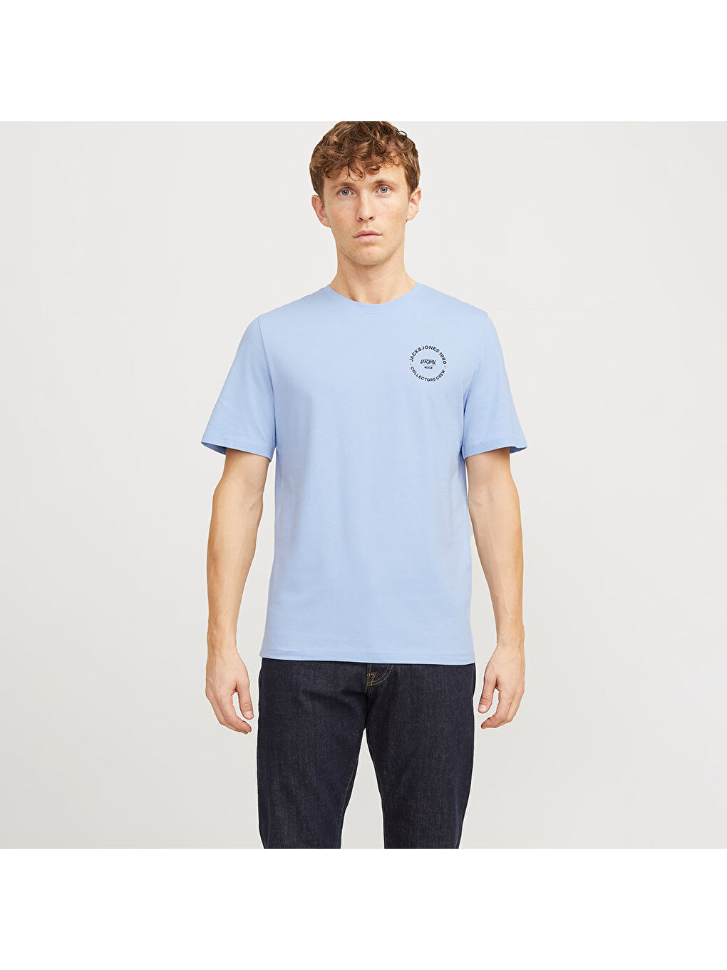 Simon Crew Neck Erkek Mavi Yuvarlak Yaka Tişört