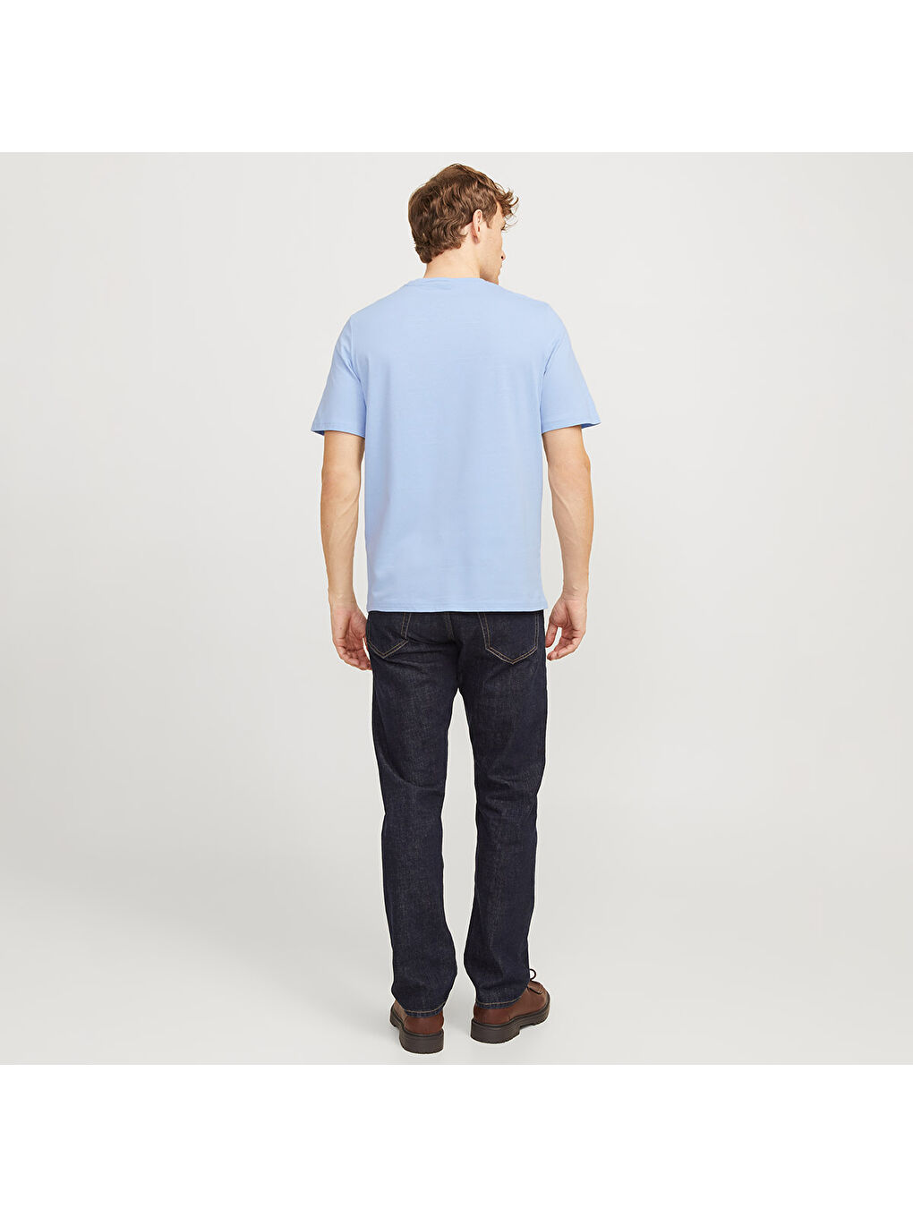 Simon Crew Neck Erkek Mavi Yuvarlak Yaka Tişört-4