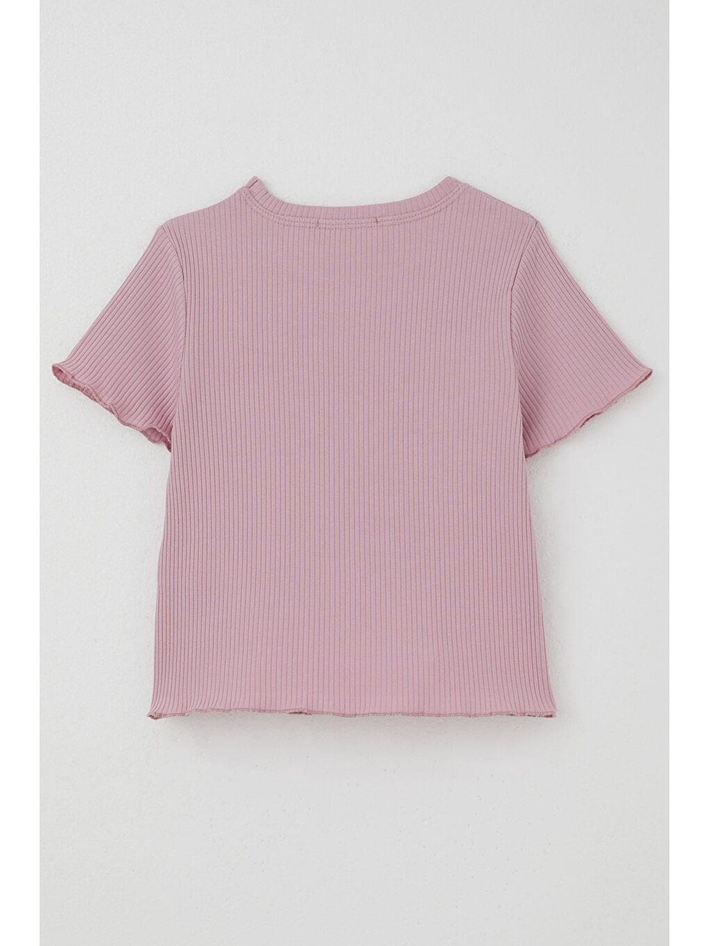 Kız Çocuk Tişört Tül Çiçek Armalı Boncuk Aksesuarlı Kemer Boy Lila (8-14 Yaş)-1