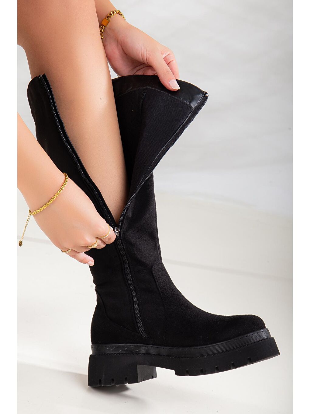 Siyah D9500   Ürün Soğuk Geçirmez Kadın Kışlık Çizme-3