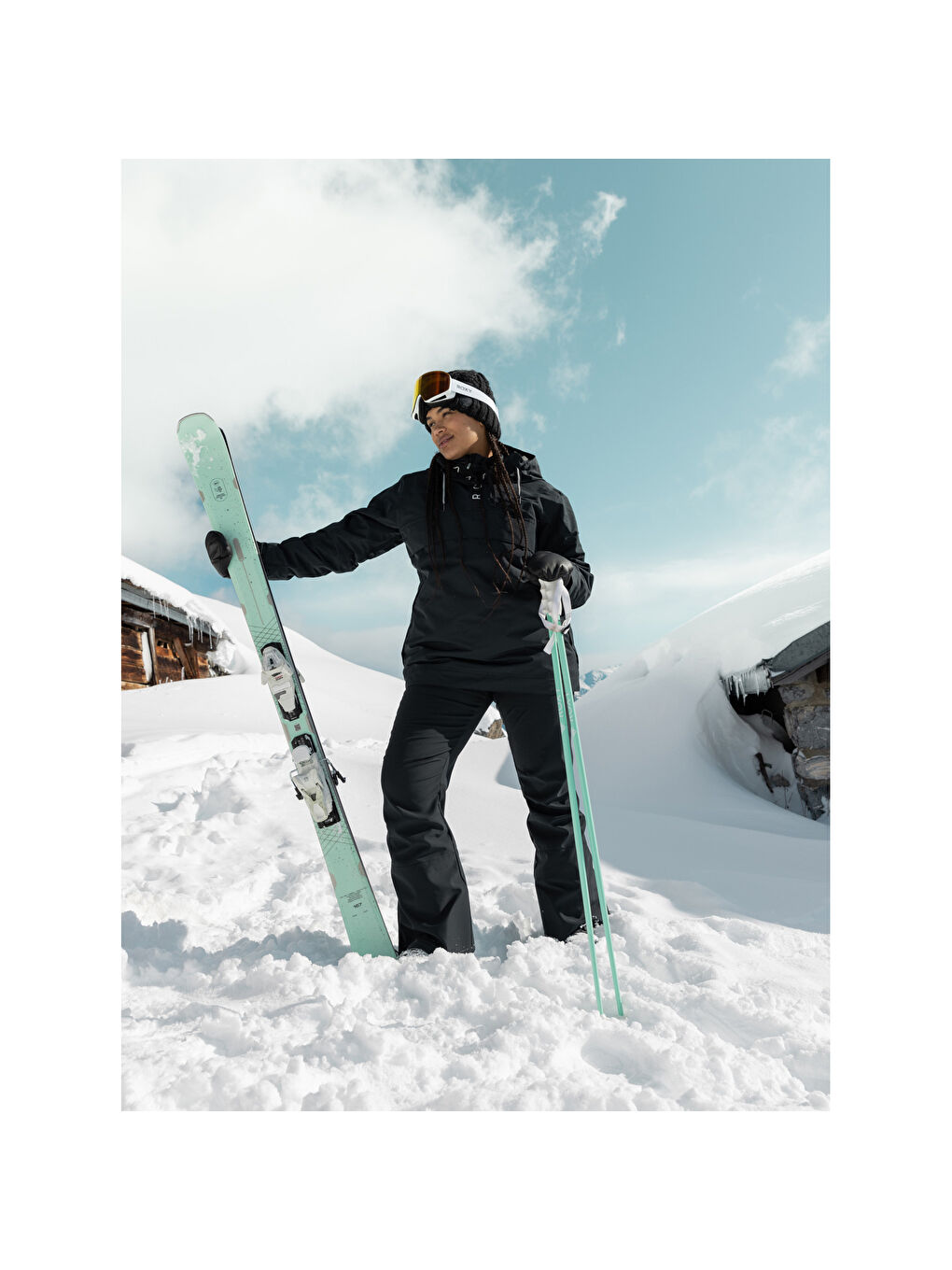 Shelter Kadın Siyah Snowboard Ceketi-1