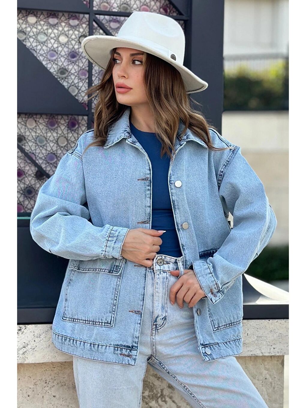 Mavi Geniş Cep Salaş