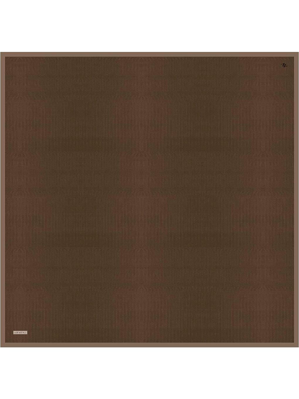 Kahverengi Soyut Desenli Saf İpek Twill Eşarp 9415D 32-4