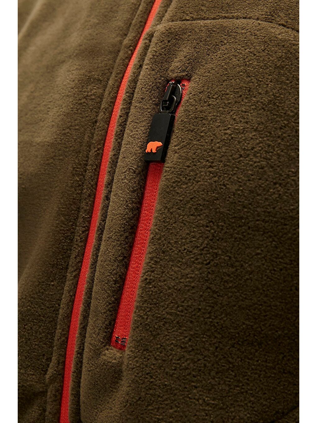 Husky Full-Zip Haki Yeşil  Polar Erkek Fermuarlı Sweatshirt Hırka-1