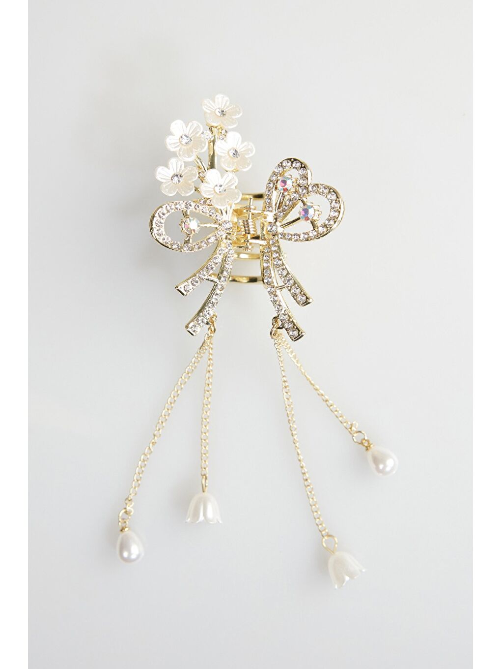 Sarı Kelebek Taşlı Metal Mandal Toka