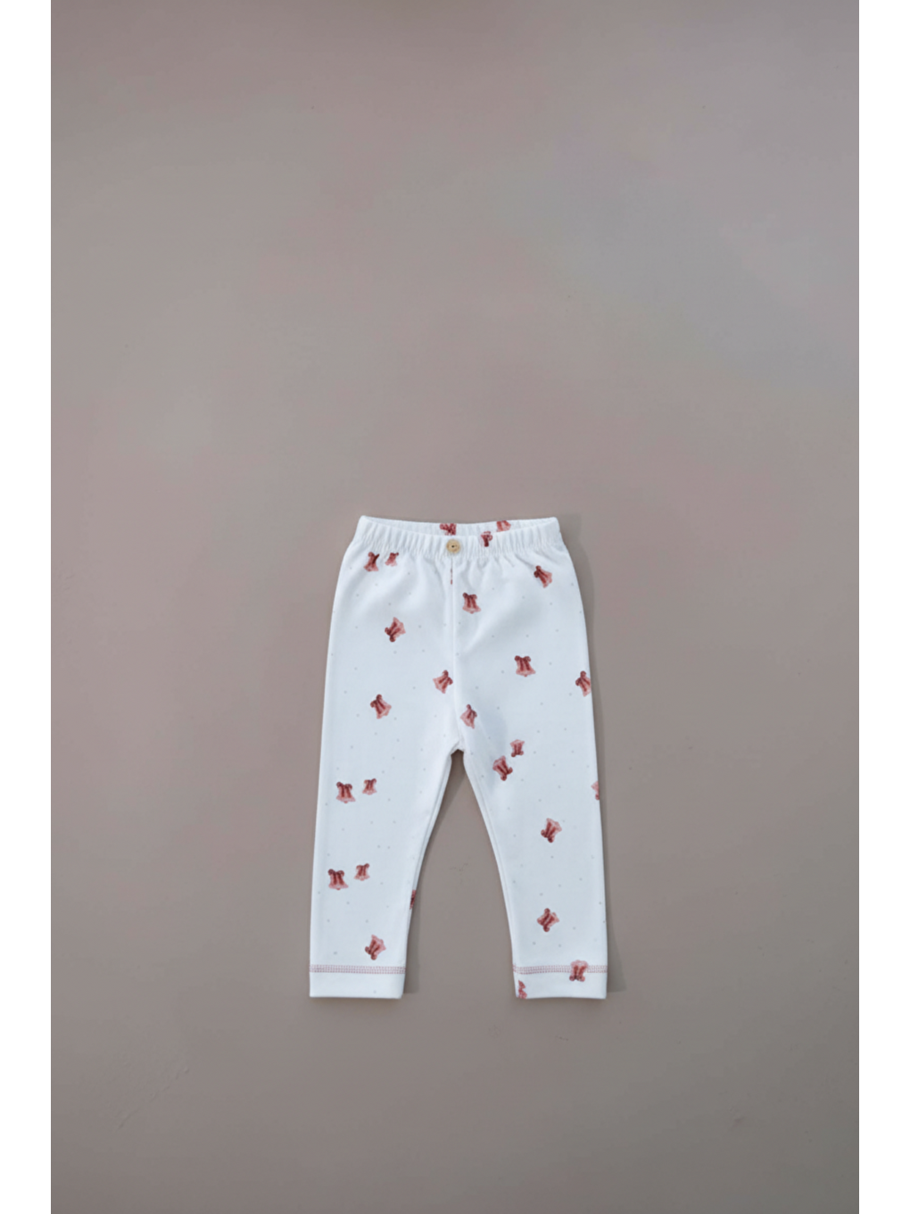 Pembe Çan Baskılı Paça Dikiş Detaylı Bebek Tayt