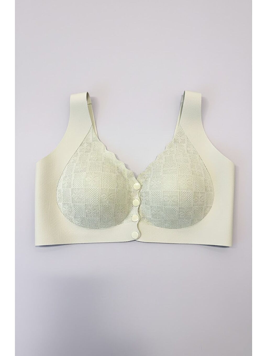 Balensiz Dikişsiz Lazer Önden Çıtçıtlı Pedli Sütyen C26205 Yeşil